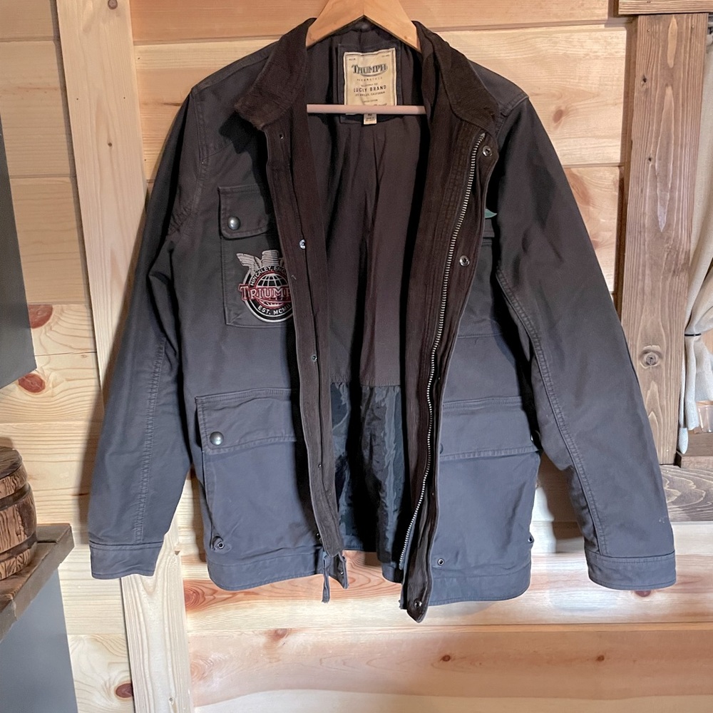TRIUMPH for LUCKY BRAND Gray Motorcycle Jacket